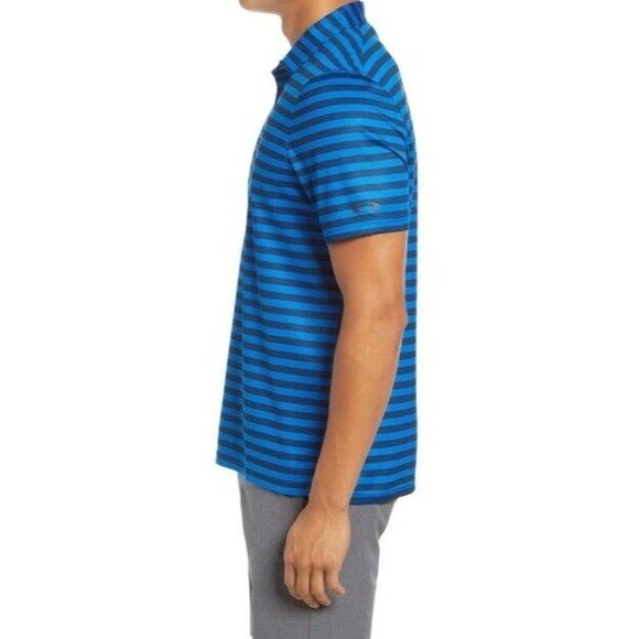 Oakley Mens Step Shade Stripe Performance Polo Ozone Size Small NWT - Picture 3 of 12